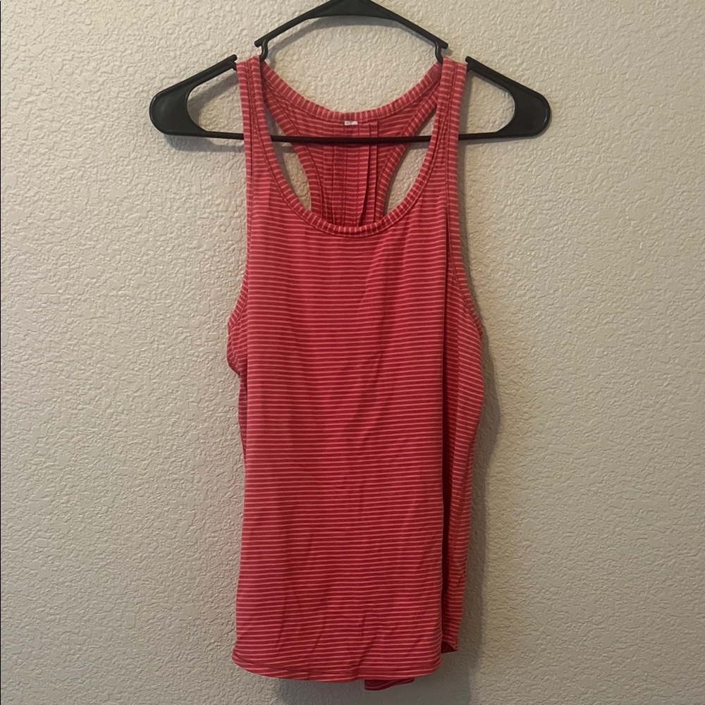 Lululemon Athletica Red Striped Tank Top